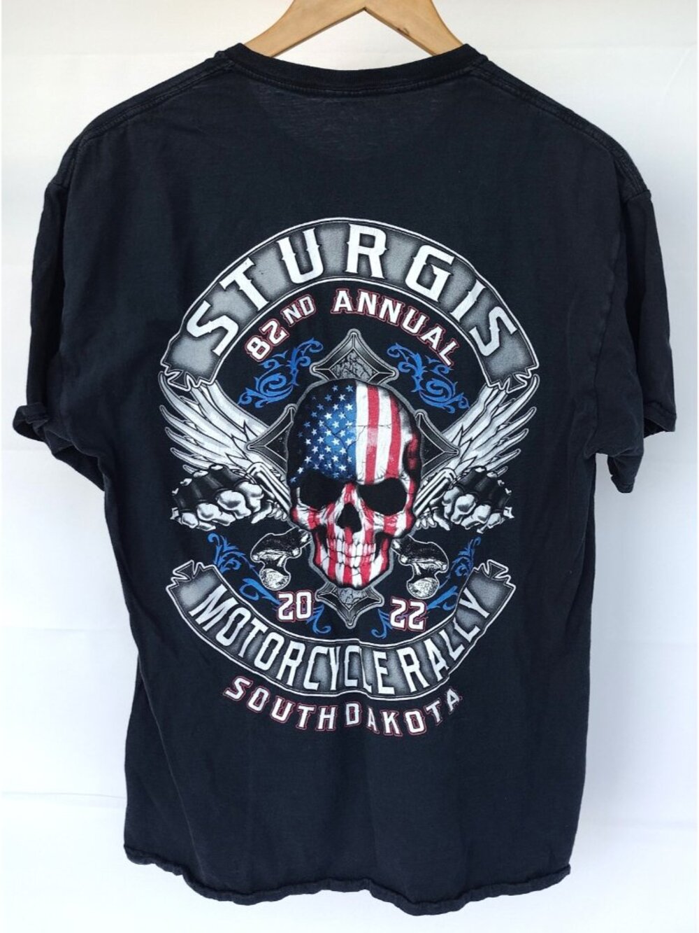 Surgis Motorcycle Rally 2022 South Dakota Black Tee Shirt Men's Large